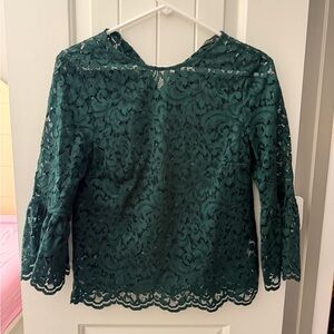 Emerald Green Lace Blouse